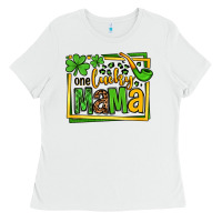 White One lucky mama St. Patrick's Ladies Tee - OliviaCreatesArt