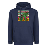 Navy cactus sunflower coaster Heavyweight Hoodie - JahusDesignShop