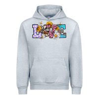 Heather Grey dog paw love Urban Hoodie - RanaPortraitStore