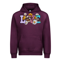 Mauve Wine dog paw love Urban Hoodie - RanaPortraitStore