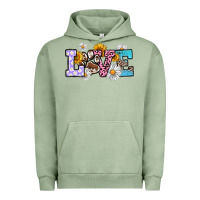 Pigment Oil Green dog paw love Urban Hoodie - RanaPortraitStore