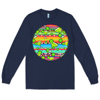 Navy hispanic heritage month round earrings 3 Long Sleeve Tee - BundleAndBundleShop
