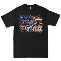 Black Born to be free Premium Tee - CowGirlArtShop