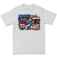 Dove Grey Born to be free Premium Tee - CowGirlArtShop