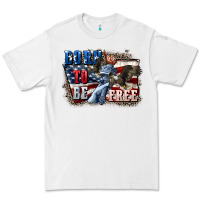 White Born to be free Premium Tee - CowGirlArtShop