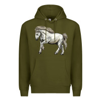Army Green percheron horse Premium Hoodie - LillyAllenDesigns