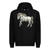 Black percheron horse Premium Hoodie - LillyAllenDesigns