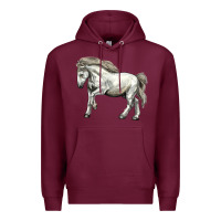 Burgundy percheron horse Premium Hoodie - LillyAllenDesigns