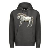 Charcoal Heather percheron horse Premium Hoodie - LillyAllenDesigns