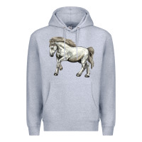 Heather Grey percheron horse Premium Hoodie - LillyAllenDesigns