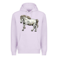Lilac percheron horse Premium Hoodie - LillyAllenDesigns
