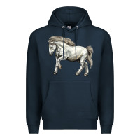 Navy percheron horse Premium Hoodie - LillyAllenDesigns