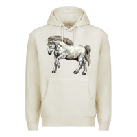 Oatmeal Heather percheron horse Premium Hoodie - LillyAllenDesigns