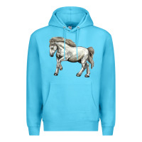 Ocean Blue percheron horse Premium Hoodie - LillyAllenDesigns