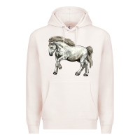 Pale Pink percheron horse Premium Hoodie - LillyAllenDesigns