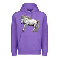 Purple percheron horse Premium Hoodie - LillyAllenDesigns