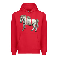 Red percheron horse Premium Hoodie - LillyAllenDesigns