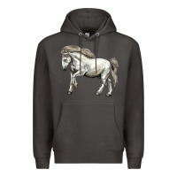 Smoke percheron horse Premium Hoodie - LillyAllenDesigns