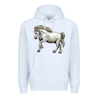 White percheron horse Premium Hoodie - LillyAllenDesigns