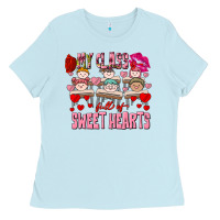 Baby Blue Valentine's Day my class is full of sweet hearts Ladies Tee - FaDigitalArtStudio