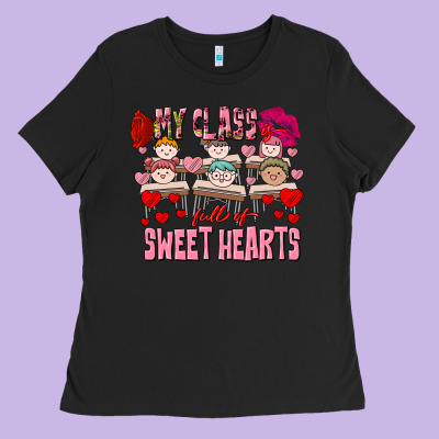 Valentine's Day My Class Is Full Of Sweet Hearts Ladies Tee Designed By Fadigitalartstudio