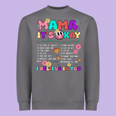 Mama It's Okay Heavyweight Sweatshirt Designed By Jahusdesignshop
