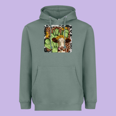 Cactus Hereford Coaster Heavyweight Hoodie Designed By Jahusdesignshop
