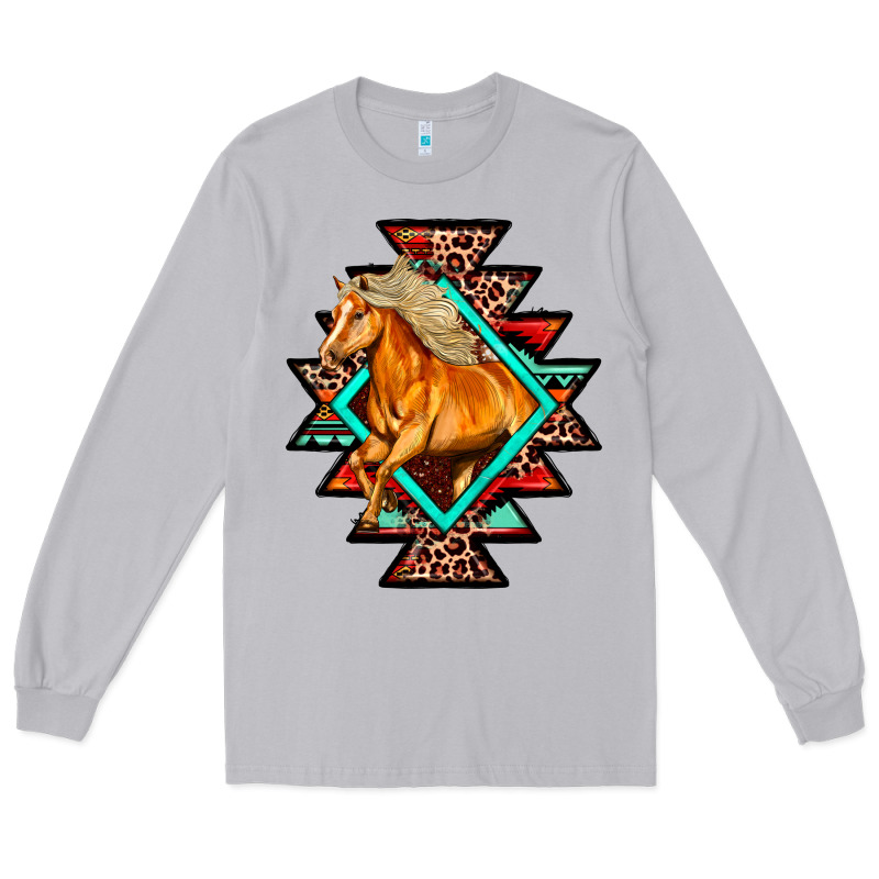 Aztec Symbol With Horse Long Sleeve Tee by FaDigitalArtStudio | Teevron