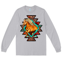Moon Dust Aztec Symbol With Horse Long Sleeve Tee - FaDigitalArtStudio