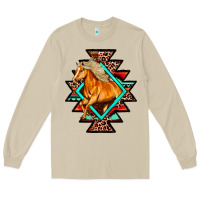 Mushroom Aztec Symbol With Horse Long Sleeve Tee - FaDigitalArtStudio
