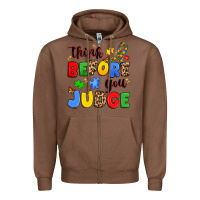 Chestnut think before you judge Zipper Hoodie - JahusDesignShop