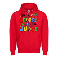 Red think before you judge Zipper Hoodie - JahusDesignShop