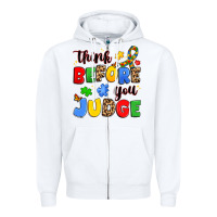 White think before you judge Zipper Hoodie - JahusDesignShop