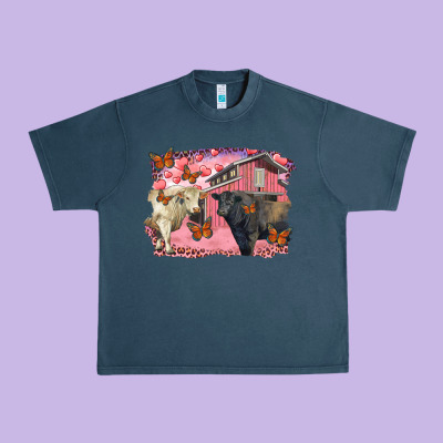 Valentine's Day Barn And Black Angus With Charolais Urban Heavy Tee Designed By Ranaportraitstore