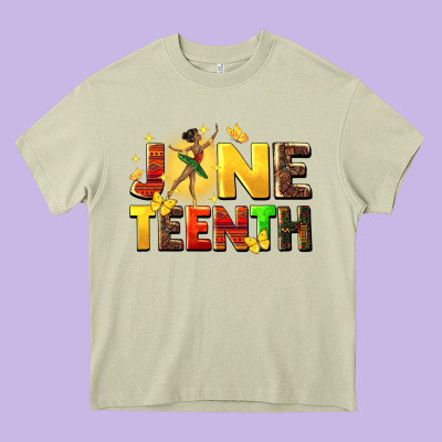 Juneteen Black Girl Heavy Core Tee Designed By Cowgirlartshop