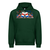 Forest Green red white and boozy libbey glass Urban Hoodie - RanaPortraitStore