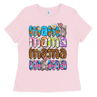 Bubblegum Pink Easter mama mama mama Ladies Tee - OliviaCreatesArt