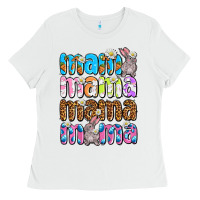 White Easter mama mama mama Ladies Tee - OliviaCreatesArt