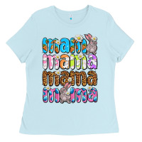 Baby Blue Easter mama mama mama Ladies Tee - OliviaCreatesArt