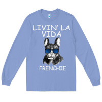 Colony Blue Livin' la vida Frenchie Long Sleeve Tee - Bettercallsaul