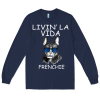 Navy Livin' la vida Frenchie Long Sleeve Tee - Bettercallsaul