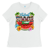 White Sweet summer time Ladies Tee - FaDigitalArtStudio
