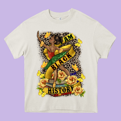 I Am Black History Heavy Core Tee Designed By Cowgirlartshop