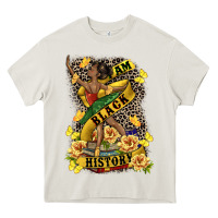 Cream i am black history Heavy Core Tee - CowGirlArtShop
