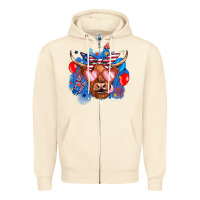 Sandshell western america cow Zipper Hoodie - JahusDesignShop