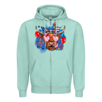 Seafoam western america cow Zipper Hoodie - JahusDesignShop