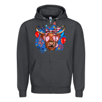 Smoke western america cow Zipper Hoodie - JahusDesignShop