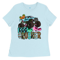 Baby Blue Easter Day Monster truck Easter egg crusher Ladies Tee - OliviaCreatesArt