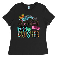 Black Easter Day Monster truck Easter egg crusher Ladies Tee - OliviaCreatesArt