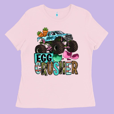 Easter Day Monster Truck Easter Egg Crusher Ladies Tee Designed By Oliviacreatesart
